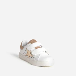 Tennis écrue détails dorés à scratchs