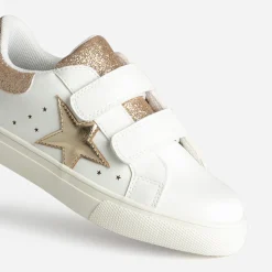 Tennis écrue détails dorés à scratchs