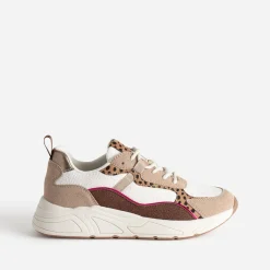 Tennis Dad shoes beige multi-matières