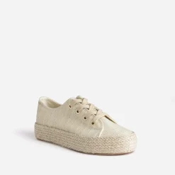 Tennis dorée en toile brodée