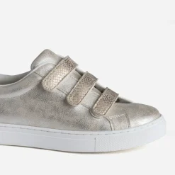 Tennis dorées scratchs effet python