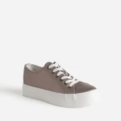 Tennis gris foncé métallisé semelle plateforme