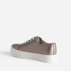 Tennis gris foncé métallisé semelle plateforme