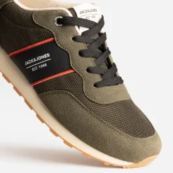 Tennis JACK&JONES kaki, noire et rouge