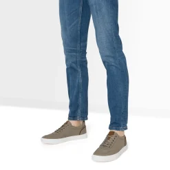 Tennis kaki en toile détails camel