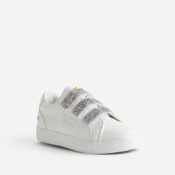 Tennis KAPORAL blanche à scratchs pailletés