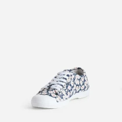 Tennis LE TEMPS DES CERISES marine en toile imprimée fleurs