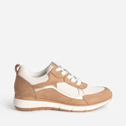 Tennis marron, beige et doré semelle amovible