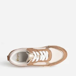 Tennis marron, beige et doré semelle amovible