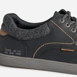 Tennis noir détail textile chiné