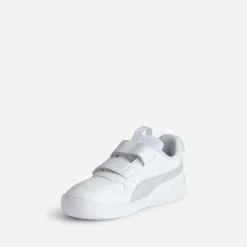 Tennis PUMA blanche et argentée à scratchs
