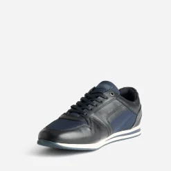 Tennis REDSKINS bleu marine en cuir et toile