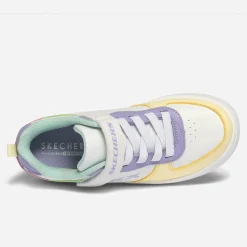 Tennis SKECHERS blanche, jaune, parme, vert, rose