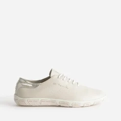 Tennis TBS beige en cuir à semelle bicolore