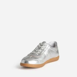 Tennis TEXTO argentée cuir métallisé