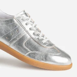 Tennis TEXTO argentée cuir métallisé