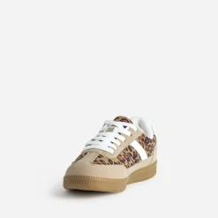 Tennis TEXTO beige et motif léopard