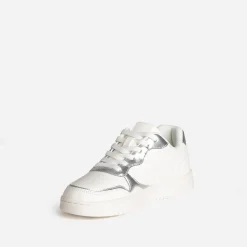 Tennis TEXTO blanche et argent métallisé
