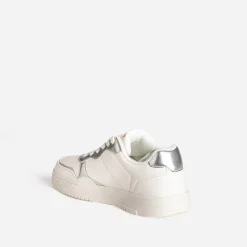 Tennis TEXTO blanche et argent métallisé