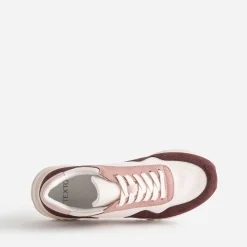 Tennis TEXTO bordeaux, écru et rose