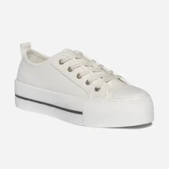 Tennis TEXTO écrue à semelle plateforme éco-conçue