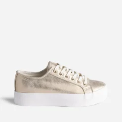 Tennis TEXTO dorée à semelle épaisse