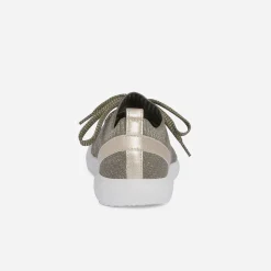 Tennis-chaussette kaki et or tricotée