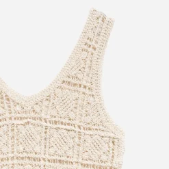 T-shirt sans manches écru TEXTO