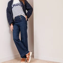 Veste kimono TEXTO marine matelassée